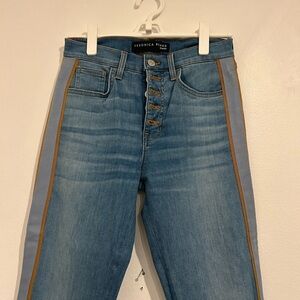 Veronica Beard Light Blue Jeans with Tan Stripes